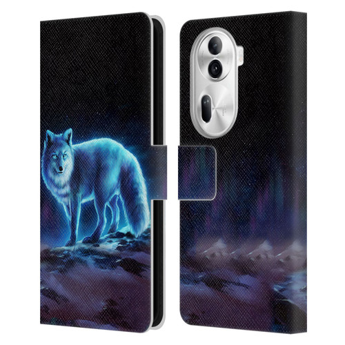 Jonas "JoJoesArt" Jödicke Wildlife Ice Fox Leather Book Wallet Case Cover For OPPO Reno11