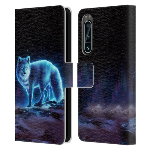 Jonas "JoJoesArt" Jödicke Wildlife Ice Fox Leather Book Wallet Case Cover For Sony Xperia 5 IV