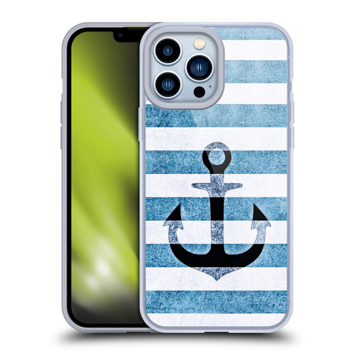 Monika Strigel Vintage Anchors Indigo Soft Gel Case for Apple iPhone 13 Pro Max