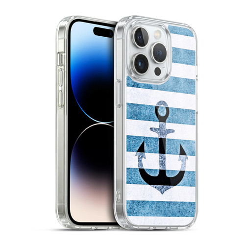 Monika Strigel Vintage Anchors Indigo Soft Gel Case for Apple iPhone 13 Pro & MagSafe