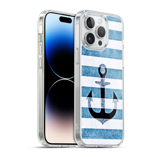 Monika Strigel Vintage Anchors Indigo Soft Gel Case for Apple iPhone 14 Pro Max & MagSafe