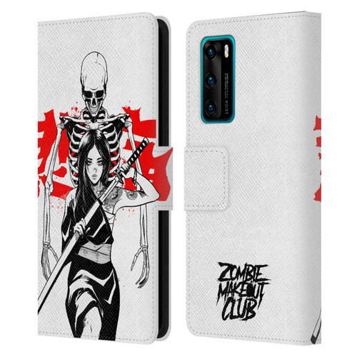 Zombie Makeout Club Graphics Death Blade Leather Book Wallet Case Cover For Huawei P40 5G