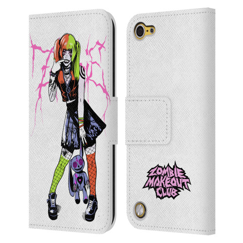 Zombie Makeout Club Graphics Bear Leather Book Wallet Case Cover For Apple iPod Touch 5G 5th Gen