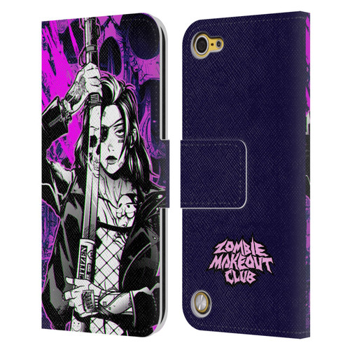Zombie Makeout Club Graphics Death Cyber Leather Book Wallet Case Cover For Apple iPod Touch 5G 5th Gen