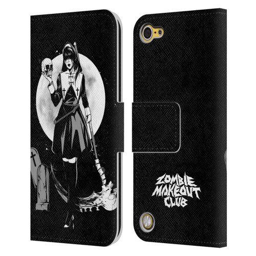 Zombie Makeout Club Graphics Skull Head Leather Book Wallet Case Cover For Apple iPod Touch 5G 5th Gen