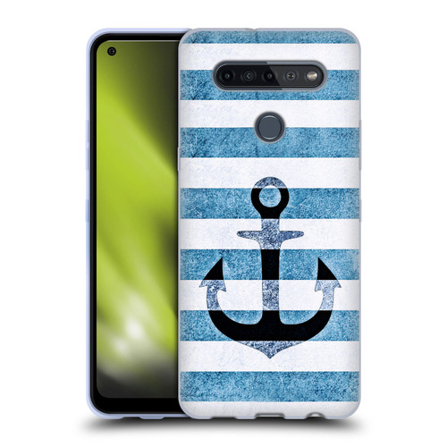 Monika Strigel Vintage Anchors Indigo Soft Gel Case for LG K51S