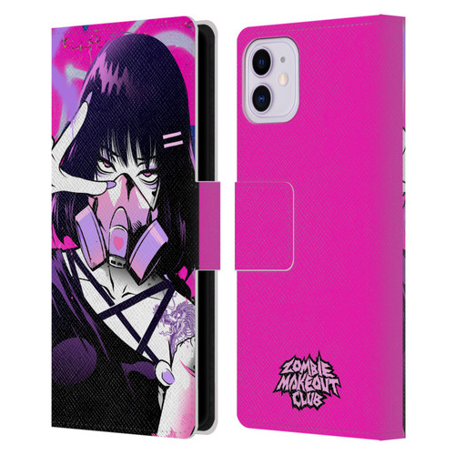 Zombie Makeout Club Graphics Facepiece Leather Book Wallet Case Cover For Apple iPhone 11