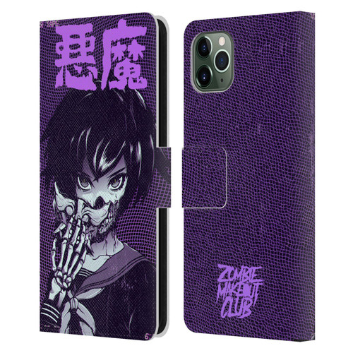 Zombie Makeout Club Graphics Skull Hand Leather Book Wallet Case Cover For Apple iPhone 11 Pro Max