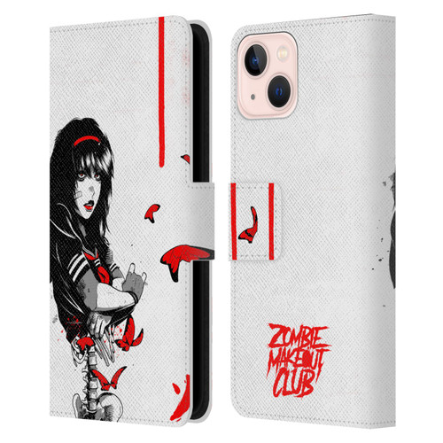 Zombie Makeout Club Graphics Butterflies Leather Book Wallet Case Cover For Apple iPhone 13