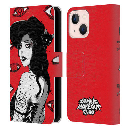 Zombie Makeout Club Graphics Black Makeup Leather Book Wallet Case Cover For Apple iPhone 13 Mini