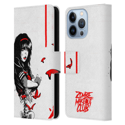 Zombie Makeout Club Graphics Butterflies Leather Book Wallet Case Cover For Apple iPhone 13 Pro