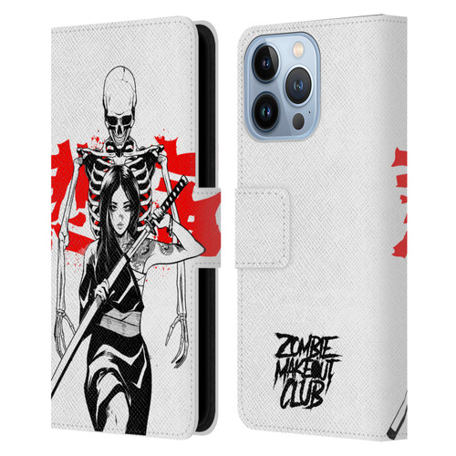 Zombie Makeout Club Graphics Death Blade Leather Book Wallet Case Cover For Apple iPhone 13 Pro