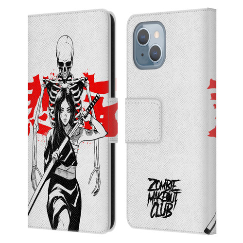 Zombie Makeout Club Graphics Death Blade Leather Book Wallet Case Cover For Apple iPhone 14