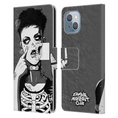 Zombie Makeout Club Graphics Dark Makeup Leather Book Wallet Case Cover For Apple iPhone 14