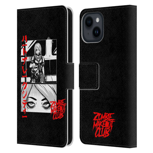 Zombie Makeout Club Graphics Comic Strip Leather Book Wallet Case Cover For Apple iPhone 15