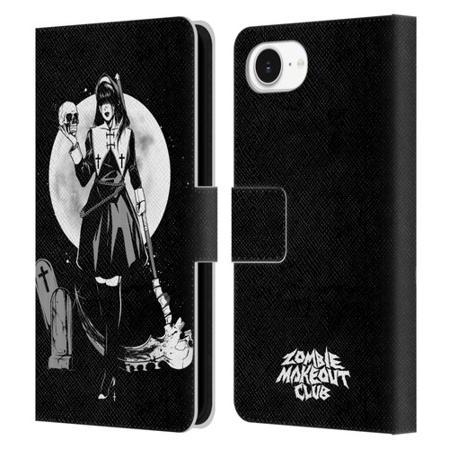 Zombie Makeout Club Graphics Skull Head Leather Book Wallet Case Cover For Apple iPhone 16e