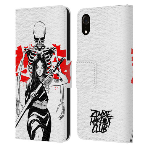 Zombie Makeout Club Graphics Death Blade Leather Book Wallet Case Cover For Apple iPhone XR