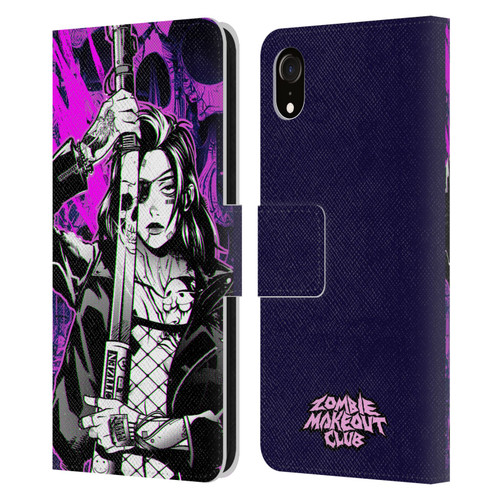 Zombie Makeout Club Graphics Death Cyber Leather Book Wallet Case Cover For Apple iPhone XR