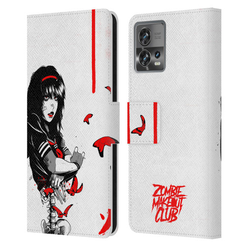 Zombie Makeout Club Graphics Butterflies Leather Book Wallet Case Cover For Motorola Moto Edge 30 Fusion