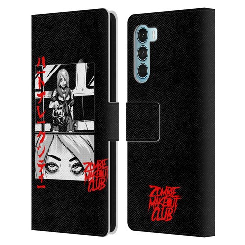 Zombie Makeout Club Graphics Comic Strip Leather Book Wallet Case Cover For Motorola Edge S30 / Moto G200 5G