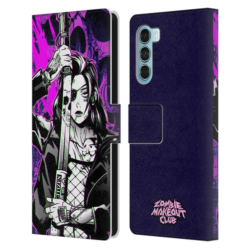 Zombie Makeout Club Graphics Death Cyber Leather Book Wallet Case Cover For Motorola Edge S30 / Moto G200 5G