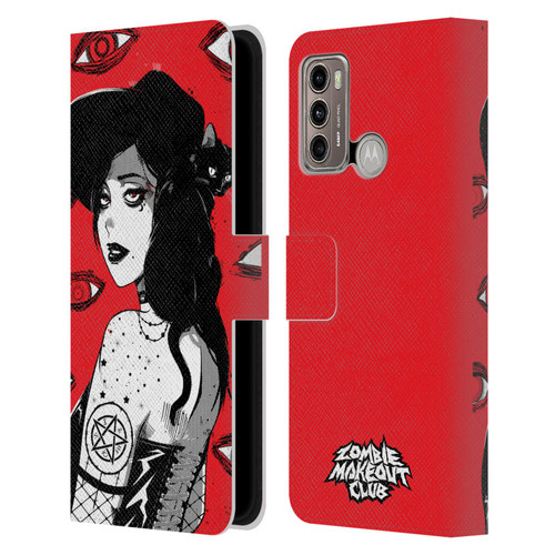 Zombie Makeout Club Graphics Black Makeup Leather Book Wallet Case Cover For Motorola Moto G60 / Moto G40 Fusion