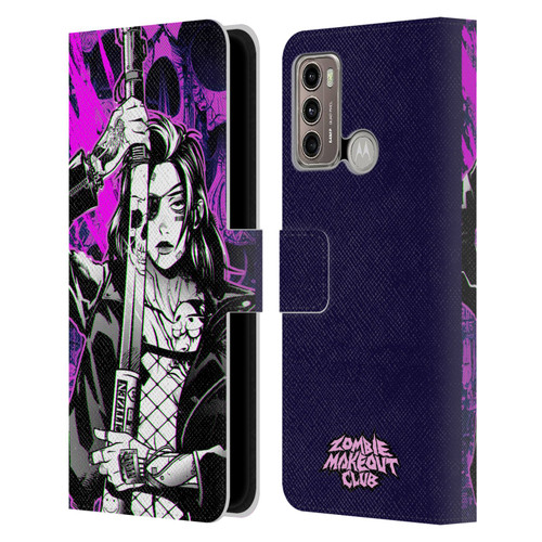 Zombie Makeout Club Graphics Death Cyber Leather Book Wallet Case Cover For Motorola Moto G60 / Moto G40 Fusion