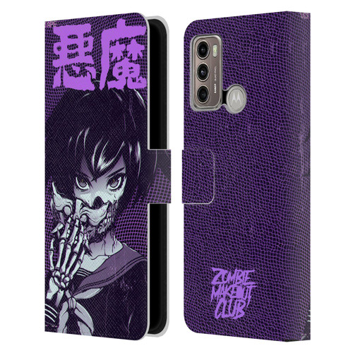 Zombie Makeout Club Graphics Skull Hand Leather Book Wallet Case Cover For Motorola Moto G60 / Moto G40 Fusion