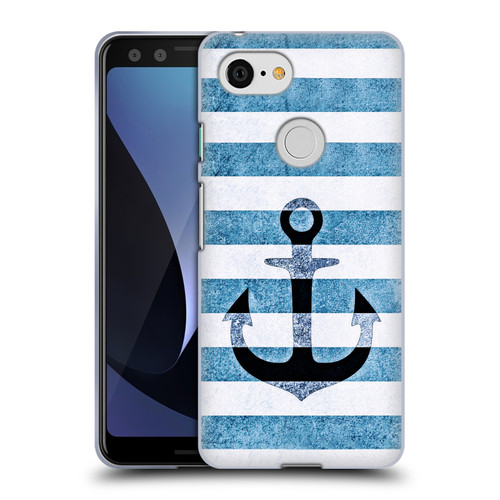 Monika Strigel Vintage Anchors Indigo Soft Gel Case for Google Pixel 3