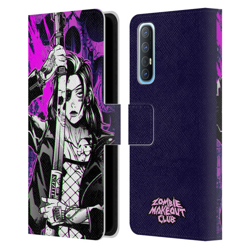 Zombie Makeout Club Graphics Death Cyber Leather Book Wallet Case Cover For OPPO Find X2 Neo 5G