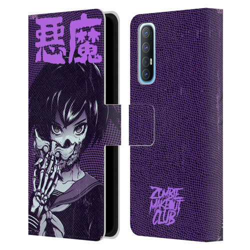 Zombie Makeout Club Graphics Skull Hand Leather Book Wallet Case Cover For OPPO Find X2 Neo 5G