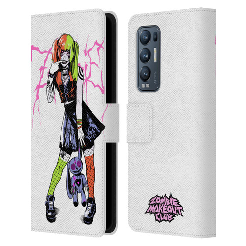 Zombie Makeout Club Graphics Bear Leather Book Wallet Case Cover For OPPO Find X3 Neo / Reno5 Pro+ 5G