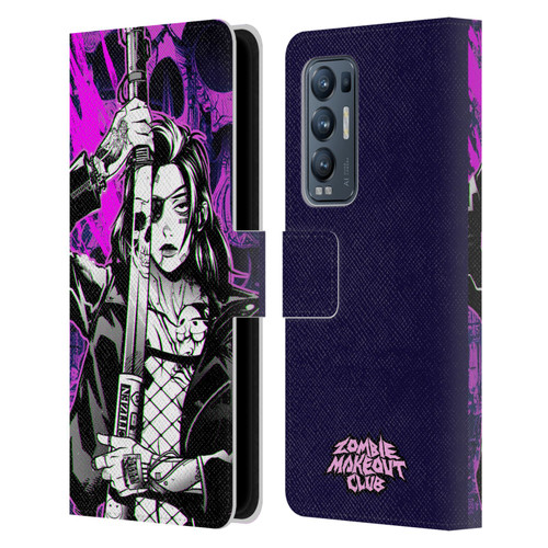 Zombie Makeout Club Graphics Death Cyber Leather Book Wallet Case Cover For OPPO Find X3 Neo / Reno5 Pro+ 5G
