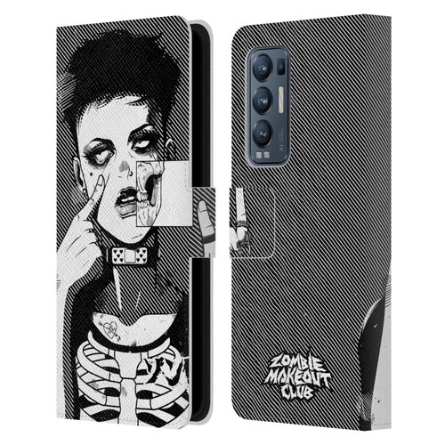 Zombie Makeout Club Graphics Dark Makeup Leather Book Wallet Case Cover For OPPO Find X3 Neo / Reno5 Pro+ 5G