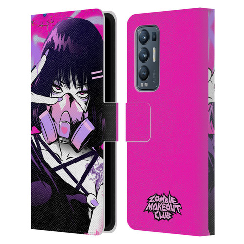 Zombie Makeout Club Graphics Facepiece Leather Book Wallet Case Cover For OPPO Find X3 Neo / Reno5 Pro+ 5G
