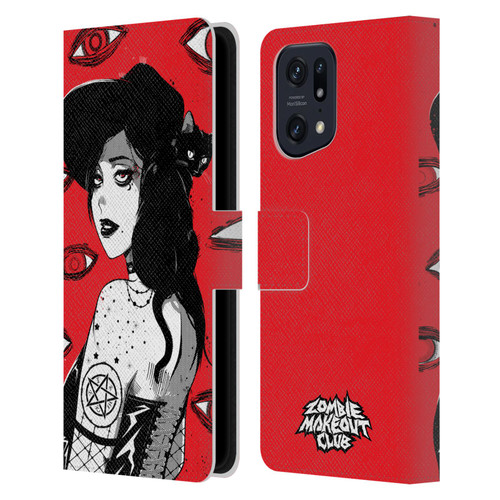 Zombie Makeout Club Graphics Black Makeup Leather Book Wallet Case Cover For OPPO Find X5