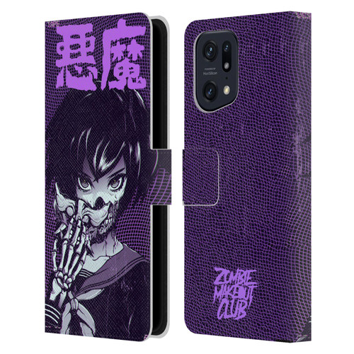 Zombie Makeout Club Graphics Skull Hand Leather Book Wallet Case Cover For OPPO Find X5