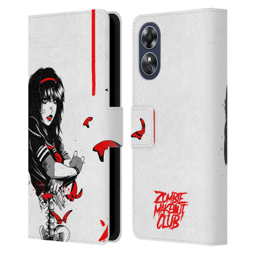 Zombie Makeout Club Graphics Butterflies Leather Book Wallet Case Cover For OPPO A17