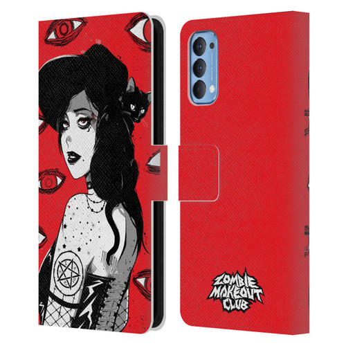Zombie Makeout Club Graphics Black Makeup Leather Book Wallet Case Cover For OPPO Reno 4 5G