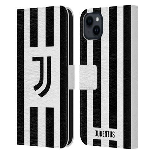 Juventus Football Club 2024/25 Kit Home Leather Book Wallet Case Cover For Apple iPhone 15 Plus