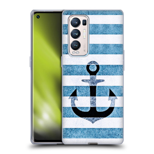 Monika Strigel Vintage Anchors Indigo Soft Gel Case for OPPO Find X3 Neo / Reno5 Pro+ 5G