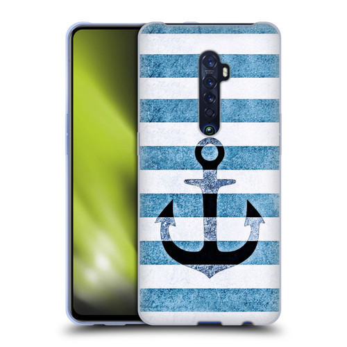 Monika Strigel Vintage Anchors Indigo Soft Gel Case for OPPO Reno 2