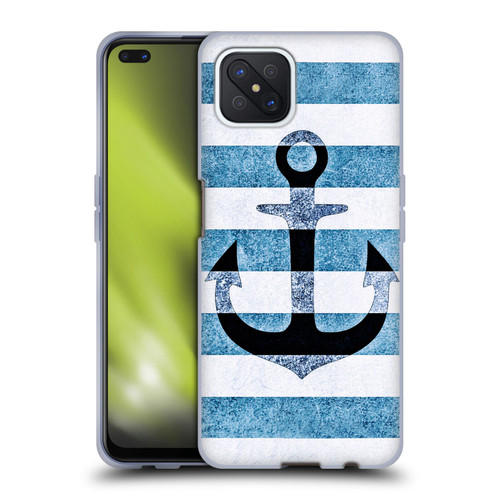 Monika Strigel Vintage Anchors Indigo Soft Gel Case for OPPO Reno4 Z 5G