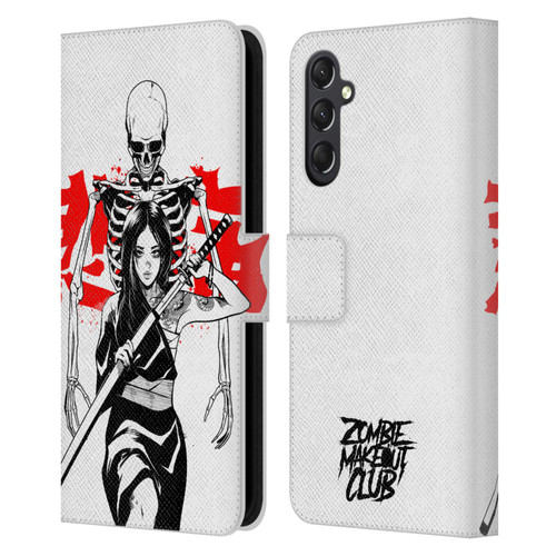 Zombie Makeout Club Graphics Death Blade Leather Book Wallet Case Cover For Samsung Galaxy A24 4G / M34 5G