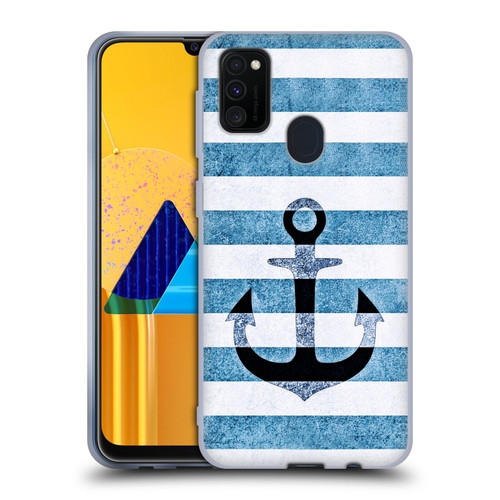 Monika Strigel Vintage Anchors Indigo Soft Gel Case for Samsung Galaxy M30s (2019)/M21 (2020)