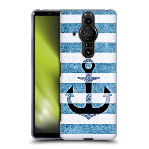 Monika Strigel Vintage Anchors Indigo Soft Gel Case for Sony Xperia Pro-I