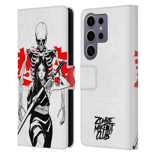 Zombie Makeout Club Graphics Death Blade Leather Book Wallet Case Cover For Samsung Galaxy S25 Ultra