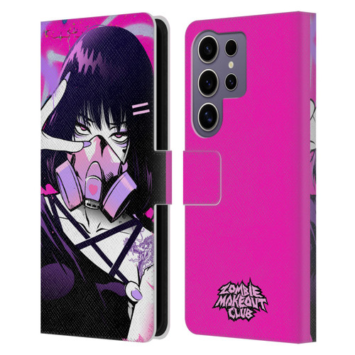 Zombie Makeout Club Graphics Facepiece Leather Book Wallet Case Cover For Samsung Galaxy S25 Ultra