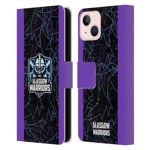 Glasgow Warriors 2024/25 Crest Kit Third Leather Book Wallet Case Cover For Apple iPhone 13