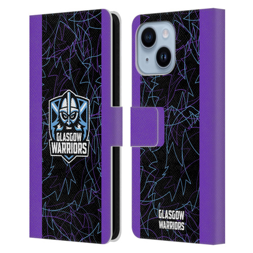 Glasgow Warriors 2024/25 Crest Kit Third Leather Book Wallet Case Cover For Apple iPhone 14 Plus